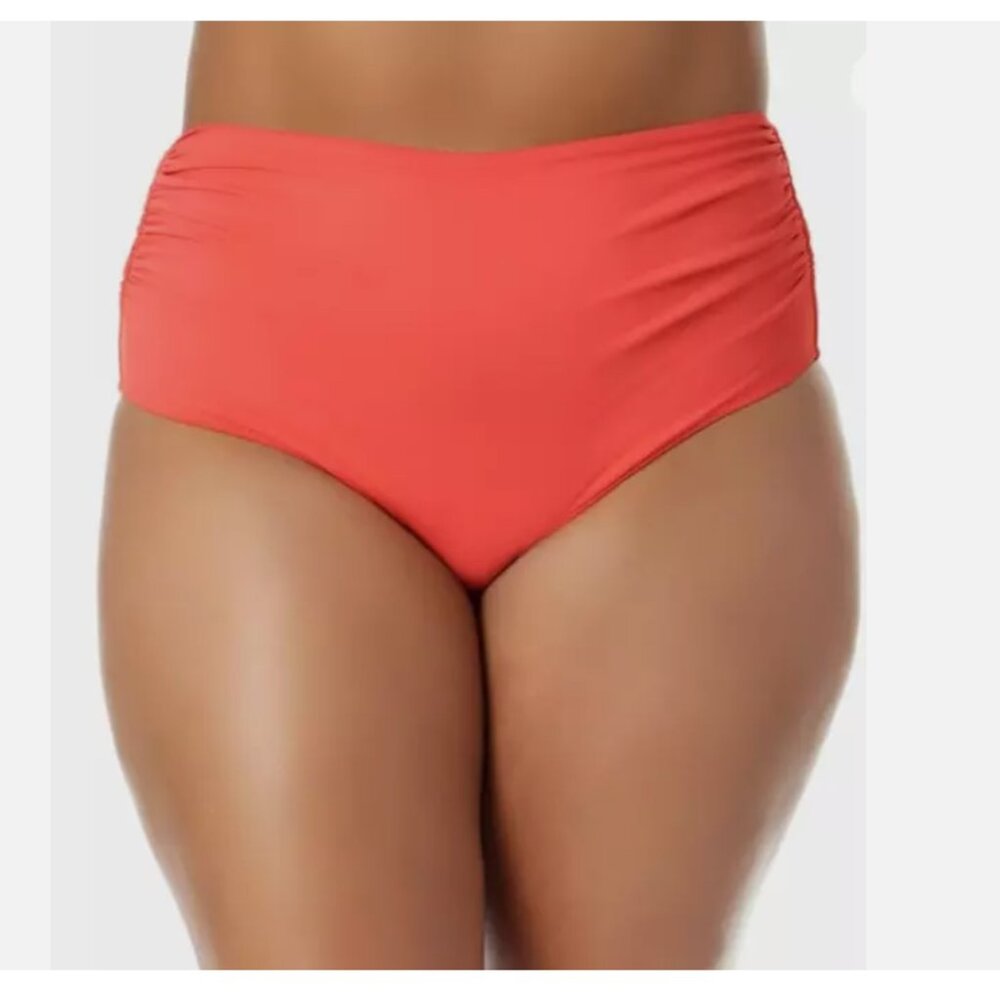 Anne Cole Plus Size High-Waist Shirred Bottoms Swimsuit Juicy Size 16W 00026